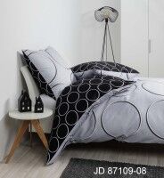 Janine Mako-Satin Bettwäsche J. D. 87109 silber schwarz