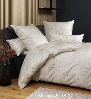 Janine Mako-Satin Bettwäsche MILANO 45118 beige grün kupfer