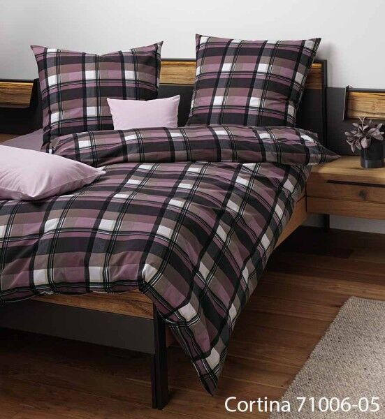 Janine Janine Soft-Cotton Bettwäsche CORTINA 71006 beere Größe: 135x200 cm + 80x80 cm