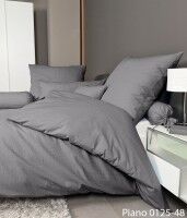 Janine Mako-Soft-Seersucker Bettwäsche PIANO 0125 titan