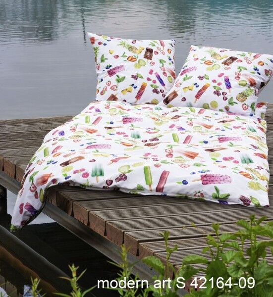 Janine Mako-Satin Bettwäsche modern art S 42164 multicolor
