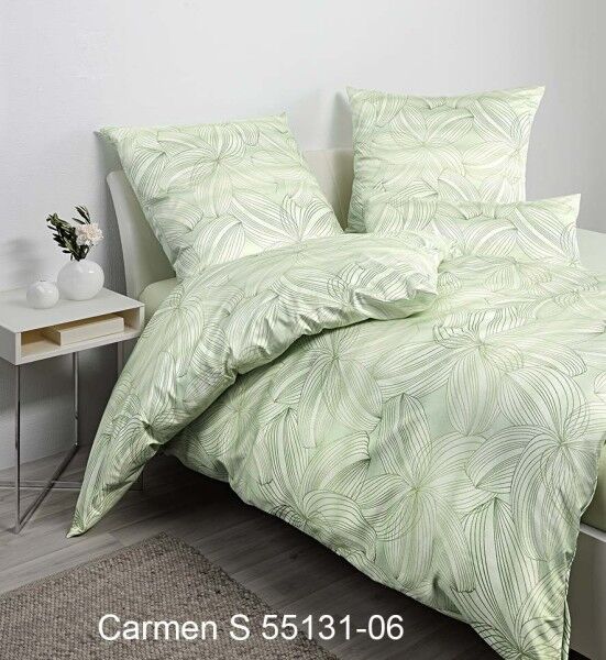 Janine Janine Interlock-Jersey Bettwäsche CARMEN S 55131 grün Größe:  80x80 günstig online kaufen