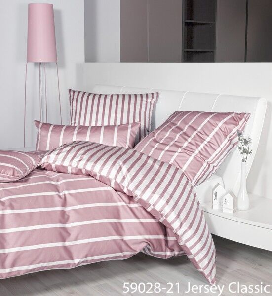 Janine Janine Interlock-Jersey Bettwäsche JERSEY CLASSIC 59028 kreiderosé Größe: 80x80 cm