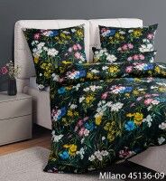 Janine Mako-Satin Bettwäsche MILANO 45136 schwarz bunt