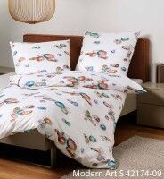 Janine Mako-Satin Bettwäsche modern art S 42174 multicolor
