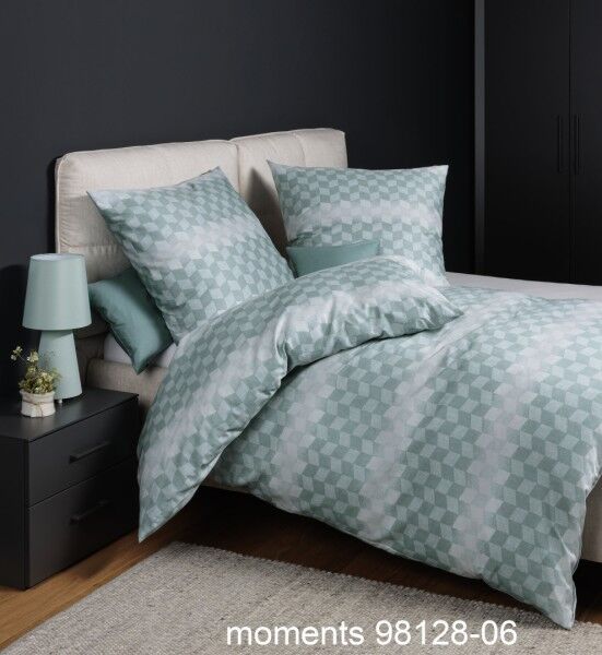Janine Janine Mako-Satin Bettwäsche moments 98128 türkisgrün Größe:  240x22 günstig online kaufen
