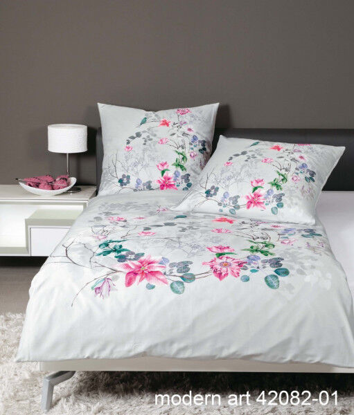 Mako-Satin Bettwäsche modern art 42082 kaminrosa silber