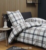 Janine Soft-Cotton Bettwäsche CORTINA 71002 silber anthrazit