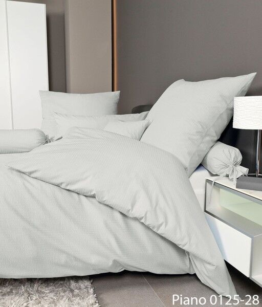 Janine Janine Mako-Soft-Seersucker Bettwäsche PIANO 0125 platin Größe:  15x günstig online kaufen