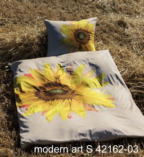 Janine Mako-Satin Bettwäsche modern art S 42162 gelb sand