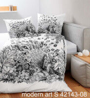 Mako-Satin Bettwäsche modern art S 42143 schwarz weiss
