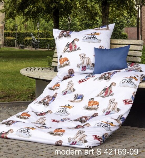 Janine Mako-Satin Bettwäsche modern art S 42169 multicolor