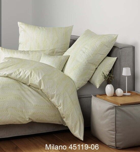 Janine Janine Mako-Satin Bettwäsche MILANO 45119 limone minze Größe:  155x2 günstig online kaufen