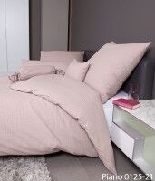 Janine Mako-Soft-Seersucker-Bettwäsche PIANO 0125 kreiderosé