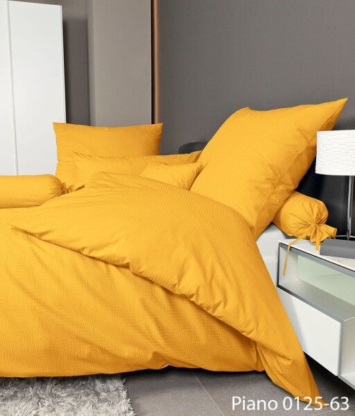 Janine Janine Mako-Soft-Seersucker Bettwäsche PIANO 0125 sonne Größe:  15x4 günstig online kaufen