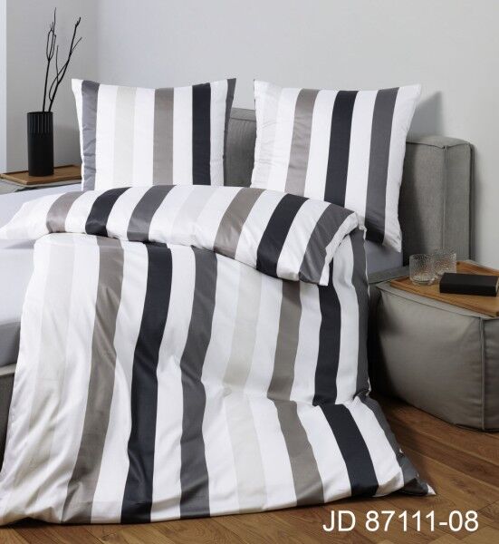 Janine Janine Mako-Satin Bettwäsche J. D. 87111 grau Größe:  155x220 cm + 8 günstig online kaufen