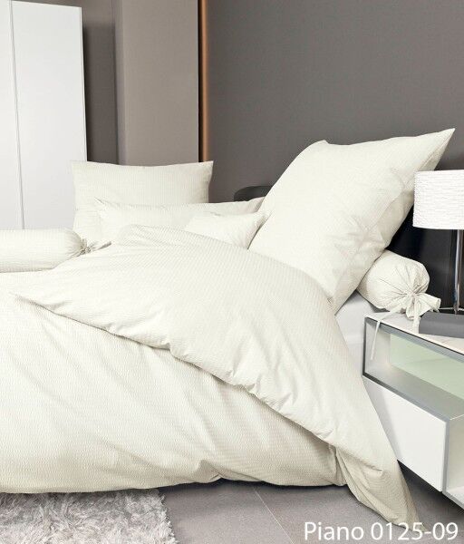 Janine Janine Mako-Soft-Seersucker Bettwäsche PIANO 0125 ecru Größe:  15x40 günstig online kaufen