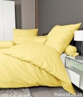 Janine Mako-Soft-Seersucker Bettwäsche PIANO 0125 gelb