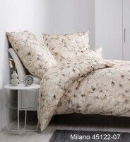 Janine Mako-Satin Bettwäsche MILANO 45122 natur mocha silber