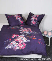 Mako-Satin Bettwäsche modern art S 42136 beere rosa lilasalbei