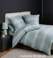 Janine Mako-Satin Bettwäsche moments 98128 türkisgrün