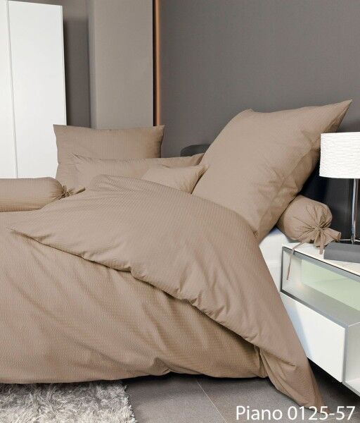 Janine Janine Mako-Soft-Seersucker Bettwäsche PIANO 0125 taupe Größe:  155x günstig online kaufen