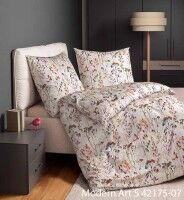 Janine Mako-Satin Bettwäsche modern art S 42175 beige bunt