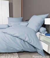 Janine Mako-Soft-Seersucker Bettwäsche PIANO 0125 perlblau