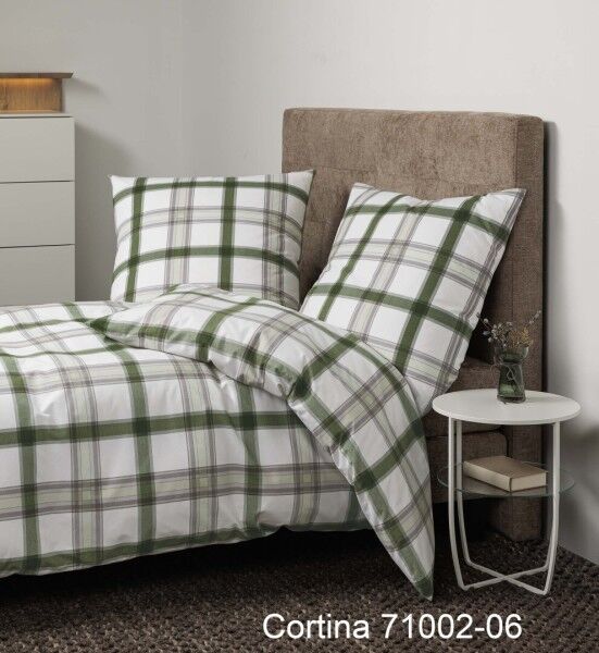 Janine Janine Soft-Cotton Bettwäsche CORTINA 71002 grün platin Größe:  135x günstig online kaufen