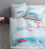 Mako-Satin Bettwäsche modern art S 42142 himmelblau