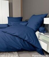 Janine Mako-Soft-Seersucker Bettwäsche PIANO 0125 marine