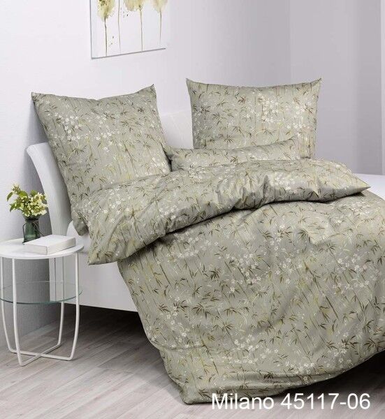 Janine Janine Mako-Satin Bettwäsche MILANO 45117 olivgrün Größe:  155x200 c günstig online kaufen