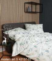Mako-Satin Bettwäsche modern art S 42137 perlblau reif