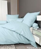 Janine Mako-Soft-Seersucker Bettwäsche PIANO 0125 kristallblau