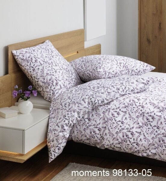 Janine Janine Mako-Satin Bettwäsche moments 98133 beere Größe:  155x200 cm günstig online kaufen