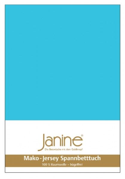 Janine Janine Spannbetttuch Mako-Feinjersey 5007 türkis Größe:  100x200 cm günstig online kaufen