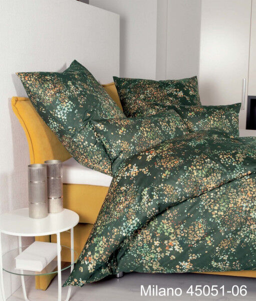 Mako-Satin Bettwäsche MILANO 45051 nachtoliv bernstein licht